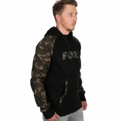 Carp Fox Clothing * Black Camo Raglan Fishing Hoodie