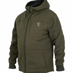 Carp Fox Clothing * Collection Green Silver Sherpa Fishing Hoodie
