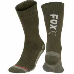 Carp Fox Clothing * Collection Green / Silver Thermolite Long Fishing Sock