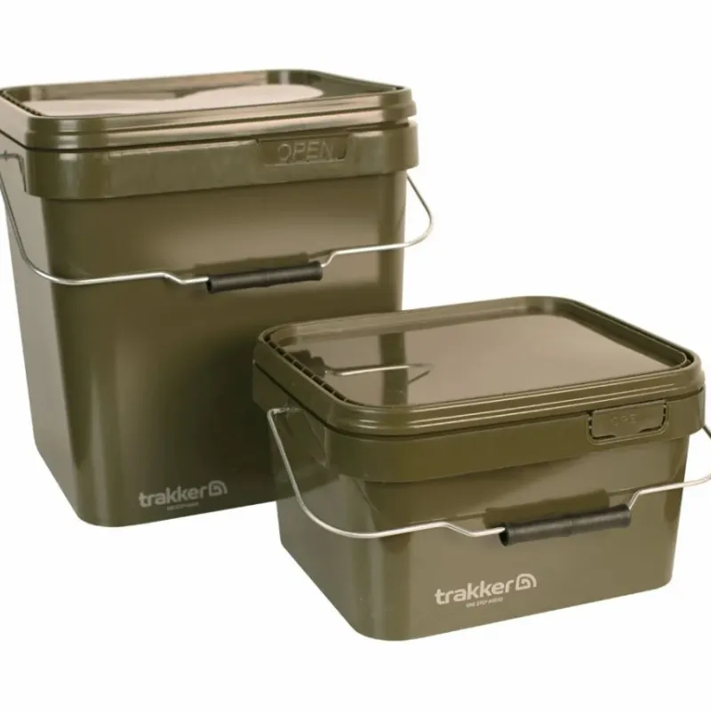 Carp Trakker Buckets & Riddles * Olive Square Container