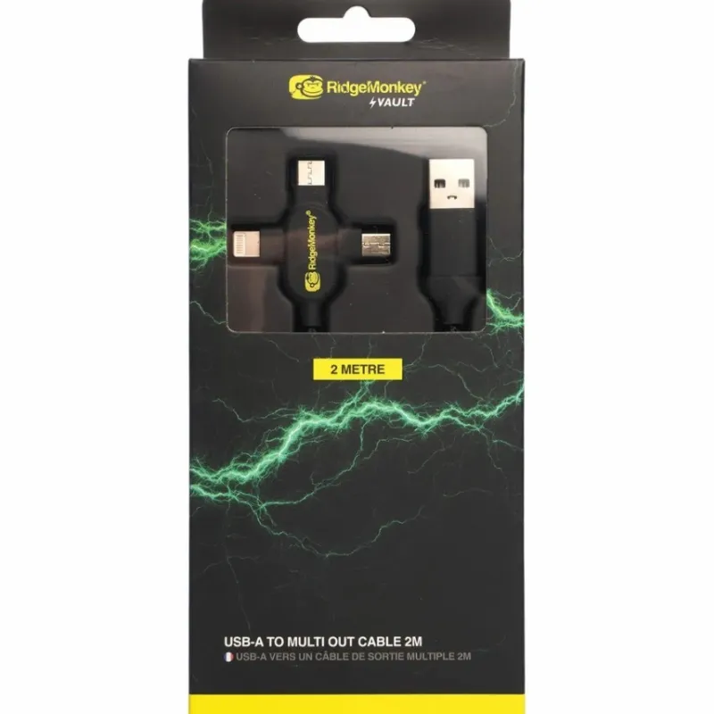 Pike / Predator Ridge Monkey Miscellaneous * RidgeMonkey Vault USB-A to Multi Out Cable 2m