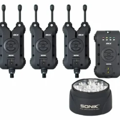 Pike / Predator Sonik Bite Alarms * SKX 3+1 Alarm / Bivvy Lamp Set