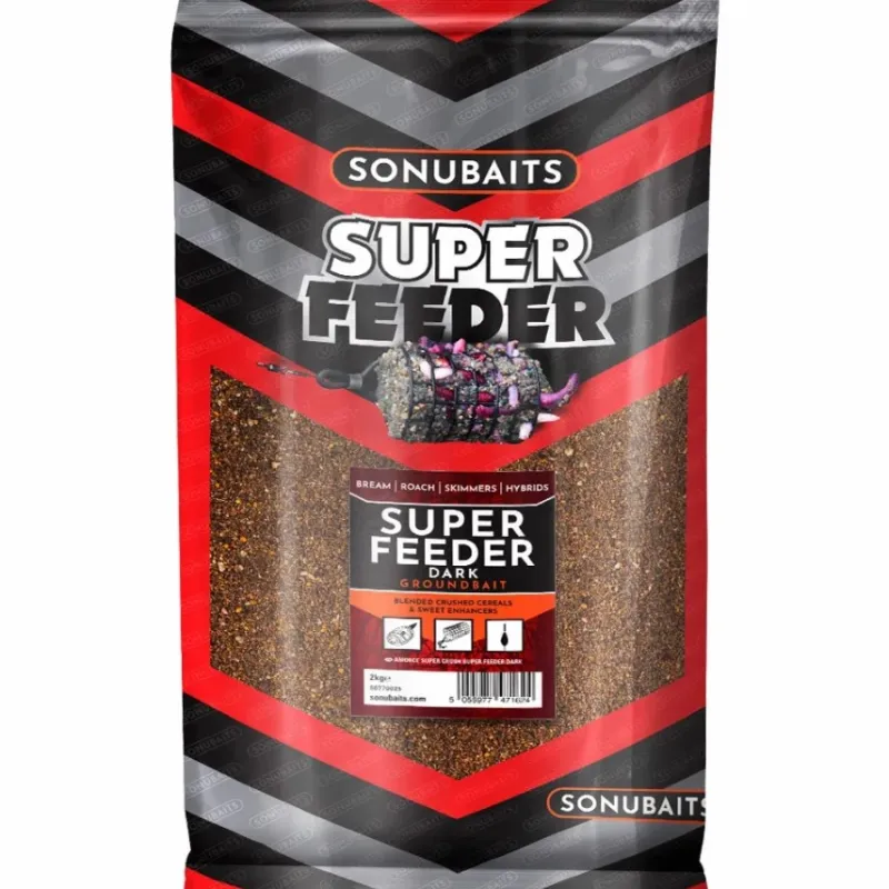 Coarse & Match Sonu Baits Bait & Additives * Sonubaits Super Feeder Dark Groundbait 2kg