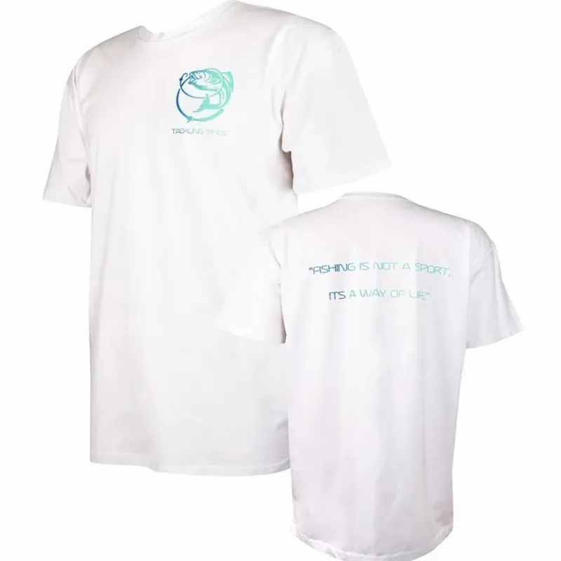 Sea Tackling Minds Clothing * Ultra Premium Basic White Fishing T-Shirt