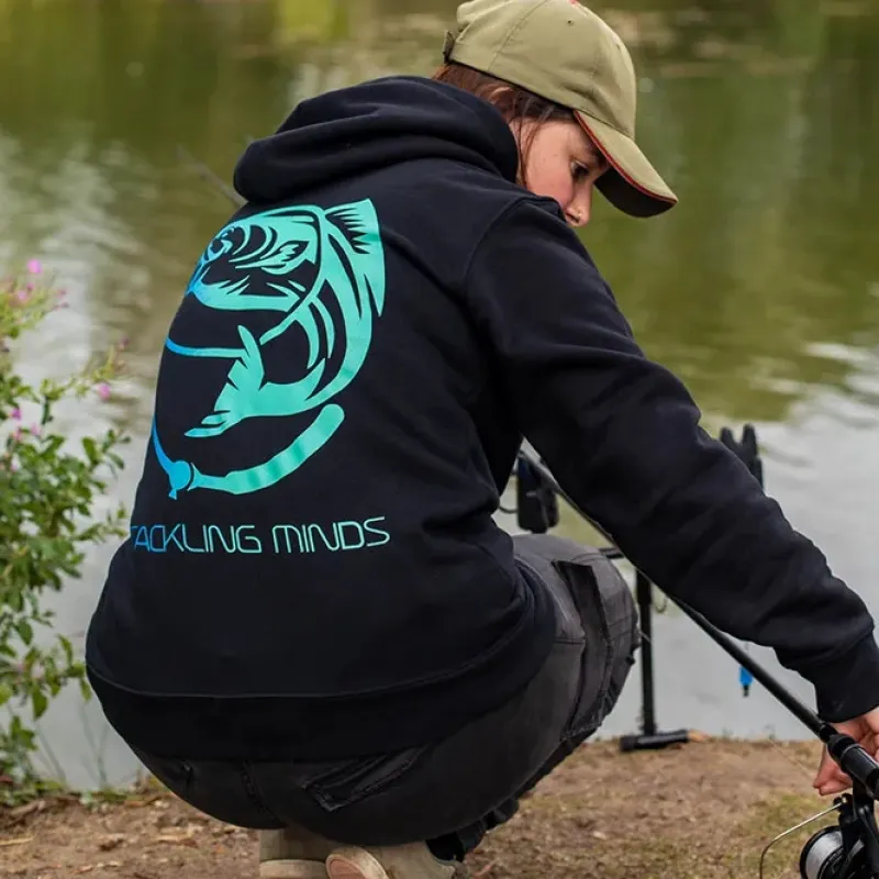 Coarse & Match Tackling Minds Clothing * Ultra Premium Black Fishing Hoodie