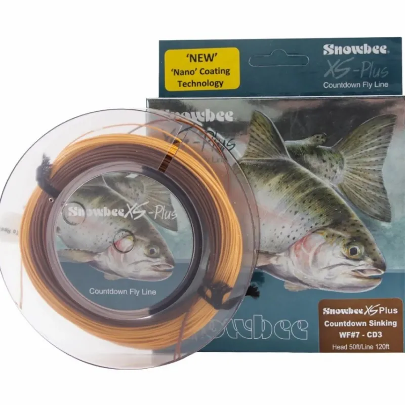 Fly Snowbee Fly Lines * XS Plus Countdown 3 Line Brown Light Tan